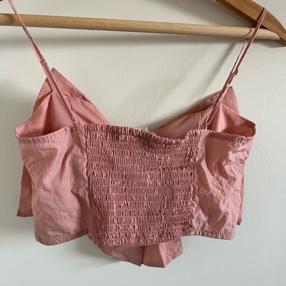 H&M Dusty Pink Bow Crop Top - Picture 2 of 4